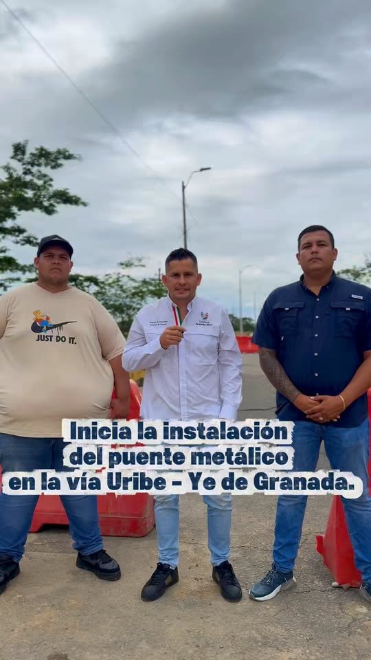 Avanza la instalación del puente metálico en la vía Uribe – Ye