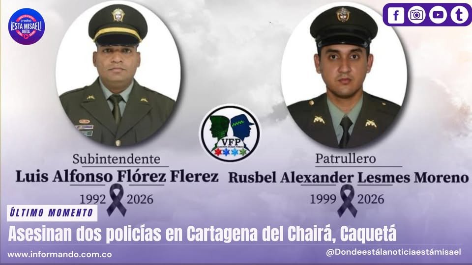 Asesinan dos policías en Cartagena del Chairá, Caquetá Dos policías fueron asesinados
