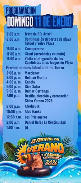 Programación de hoy domingo del Festival de Verano. Los invitamos a disfrutar