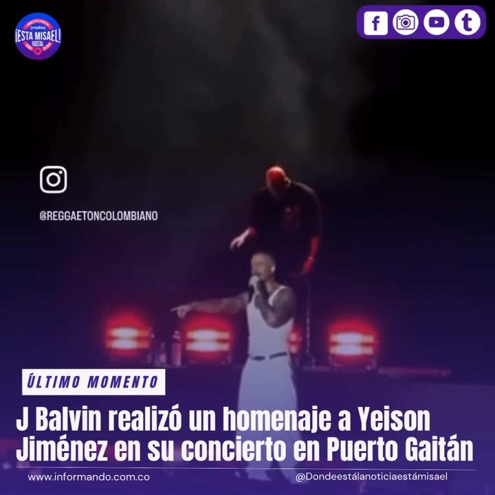 J Balvin realizó un homenaje a Yeison Jiménez en su concierto en