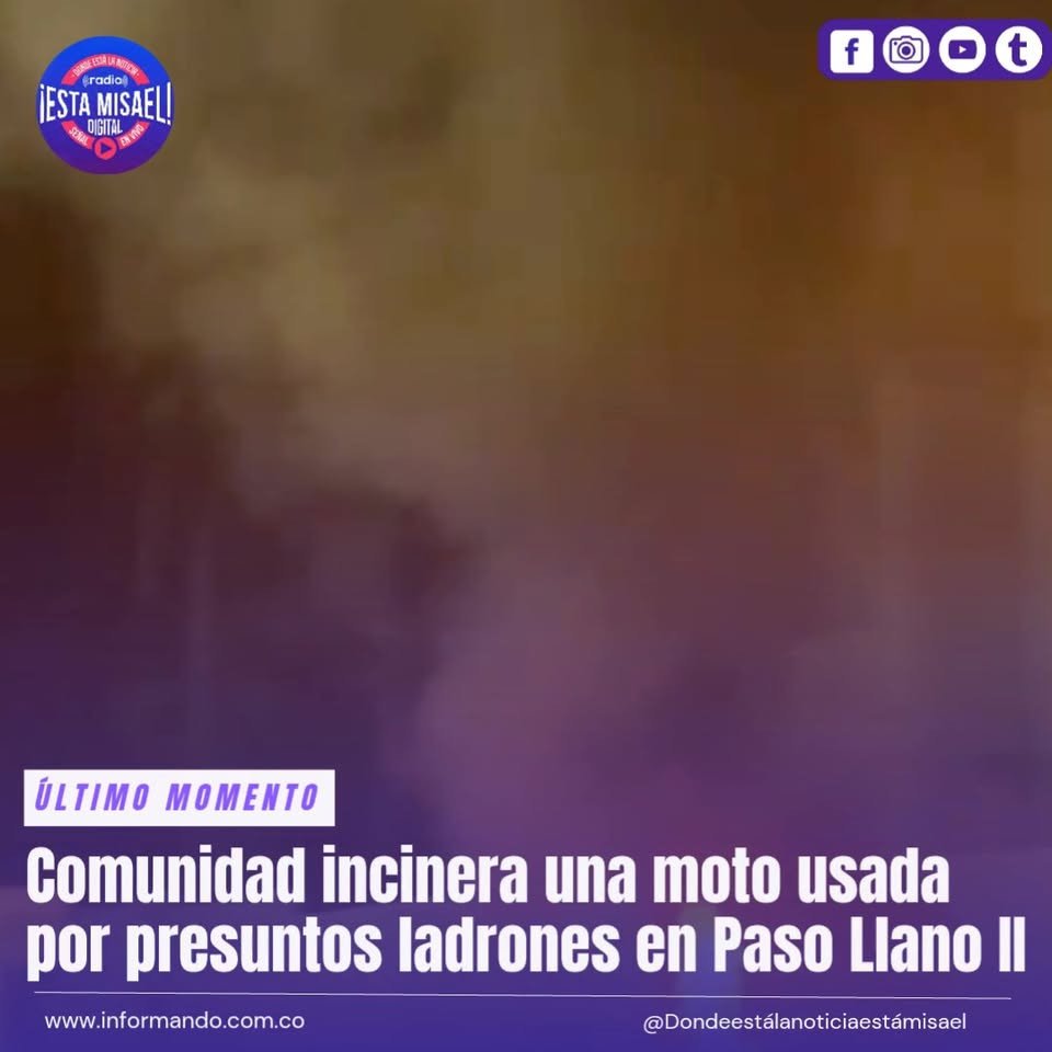 Comunidad incinera una moto usada por presuntos ladrones en Paso Llano II