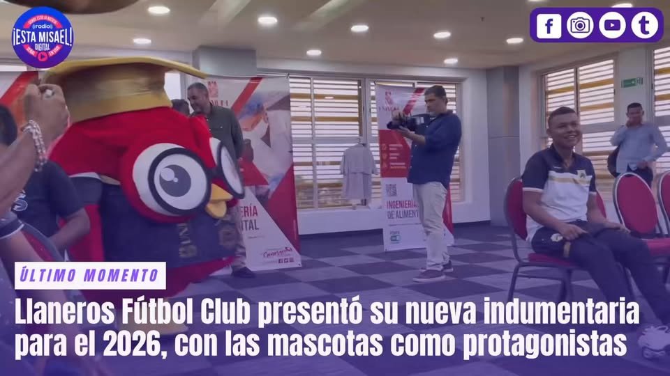Llaneros Fútbol Club presentó su nueva indumentaria para el 2026, con las