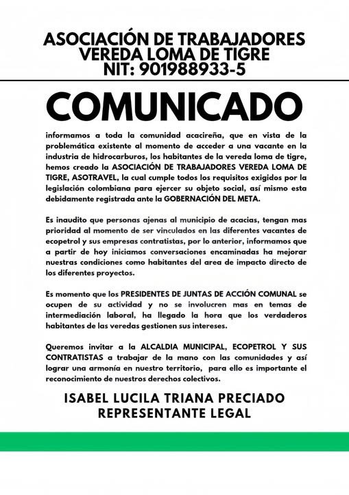 #acacacias COMUNICADO Informamos a toda la comunidad acacireña que, en vista de