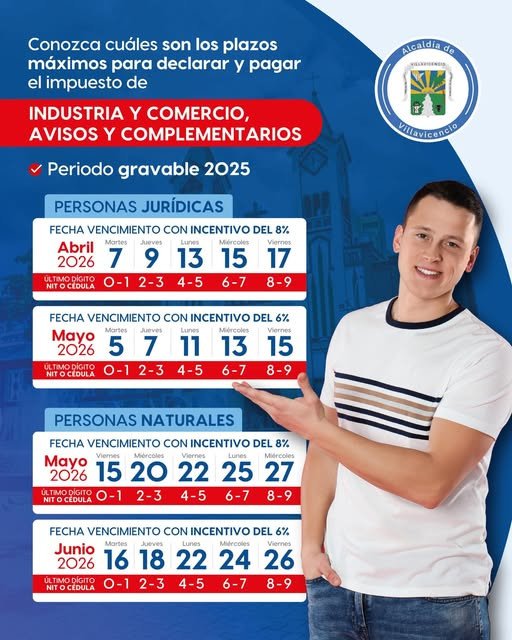 Señor contribuyente, estas son las fechas de vencimiento para la declaración del